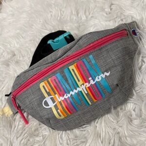 CHAMPION Fanny Pack Waist Bag Gray with Colorful Logo